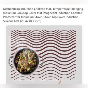 KitchenRaku Induction Cooktop Mat with Waves